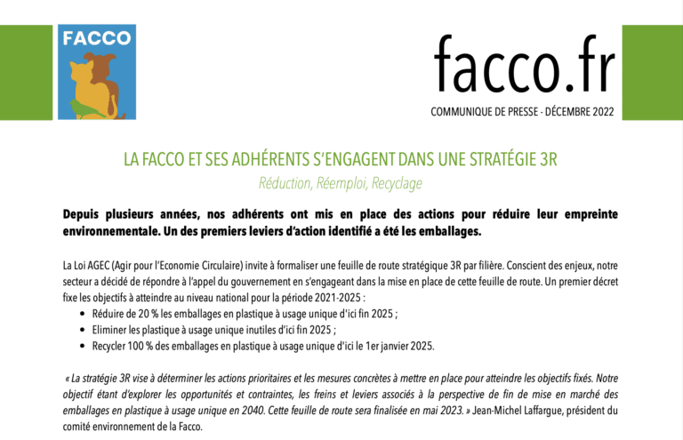 La Facco et ses adhérents s’engagent dans une stratégie 3R